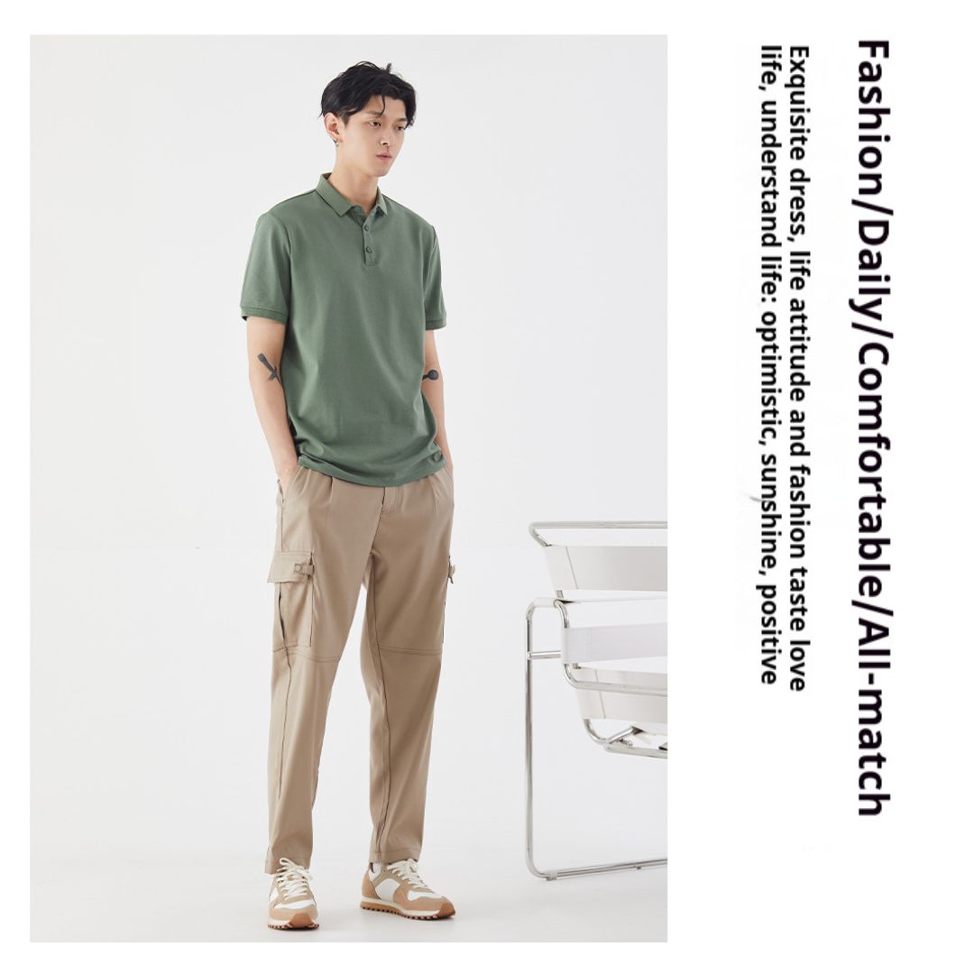 短袖純色翻領T恤