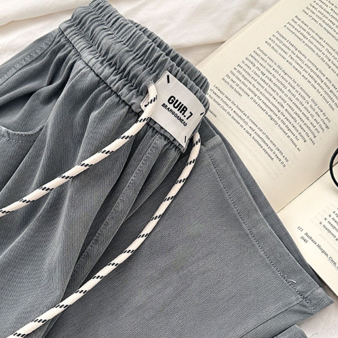 天絲時尚休閒直筒褲