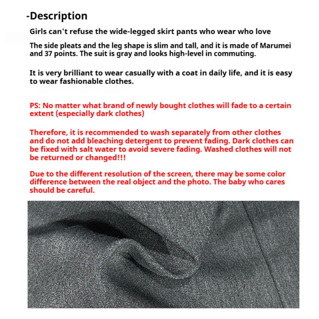 低腰皺褶喇叭西褲