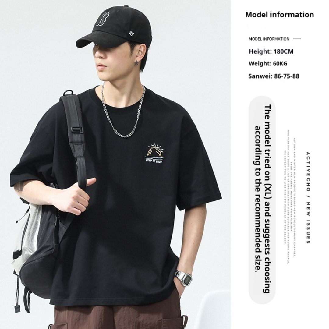 街頭潮男大圖案T卹