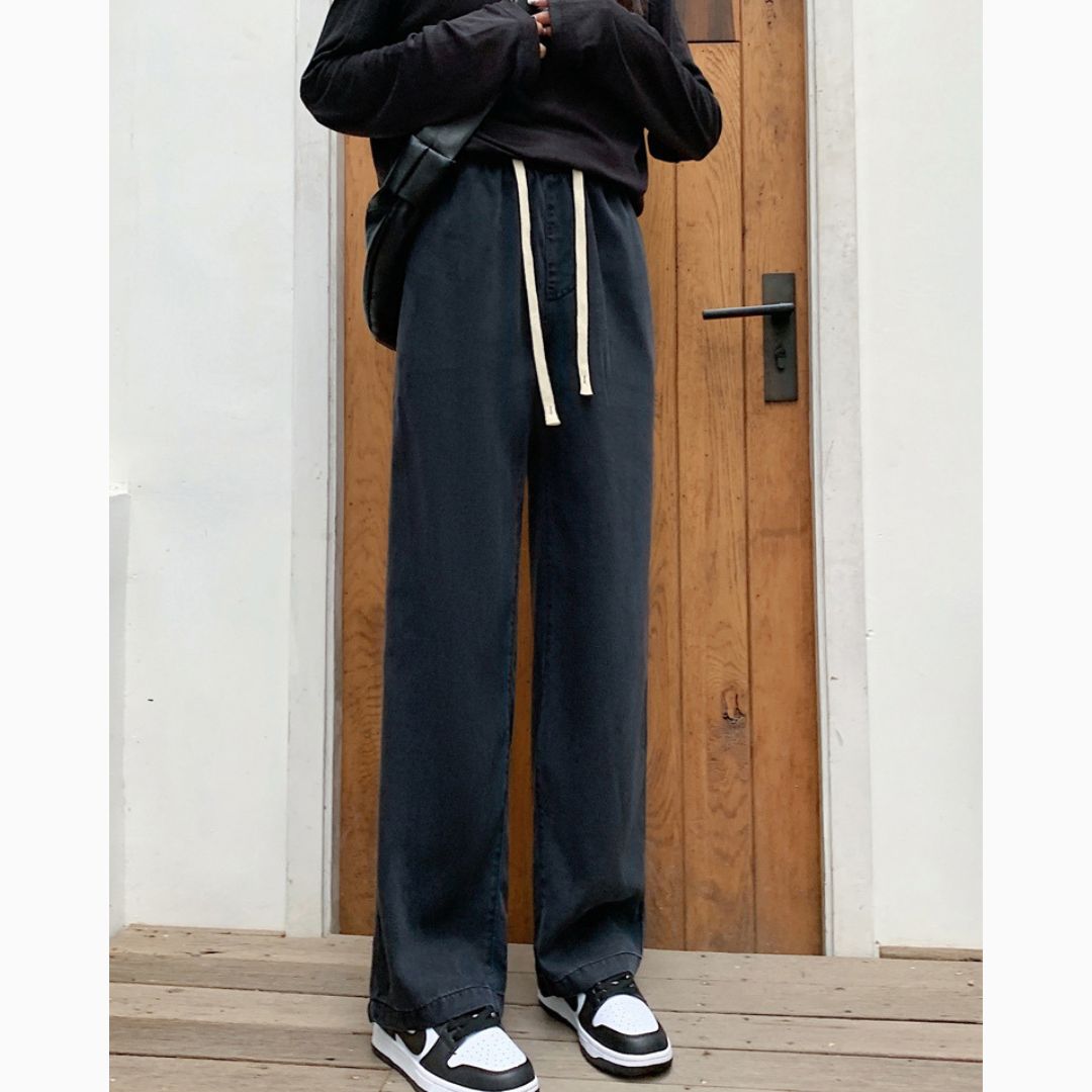 女款闊腿牛仔褲