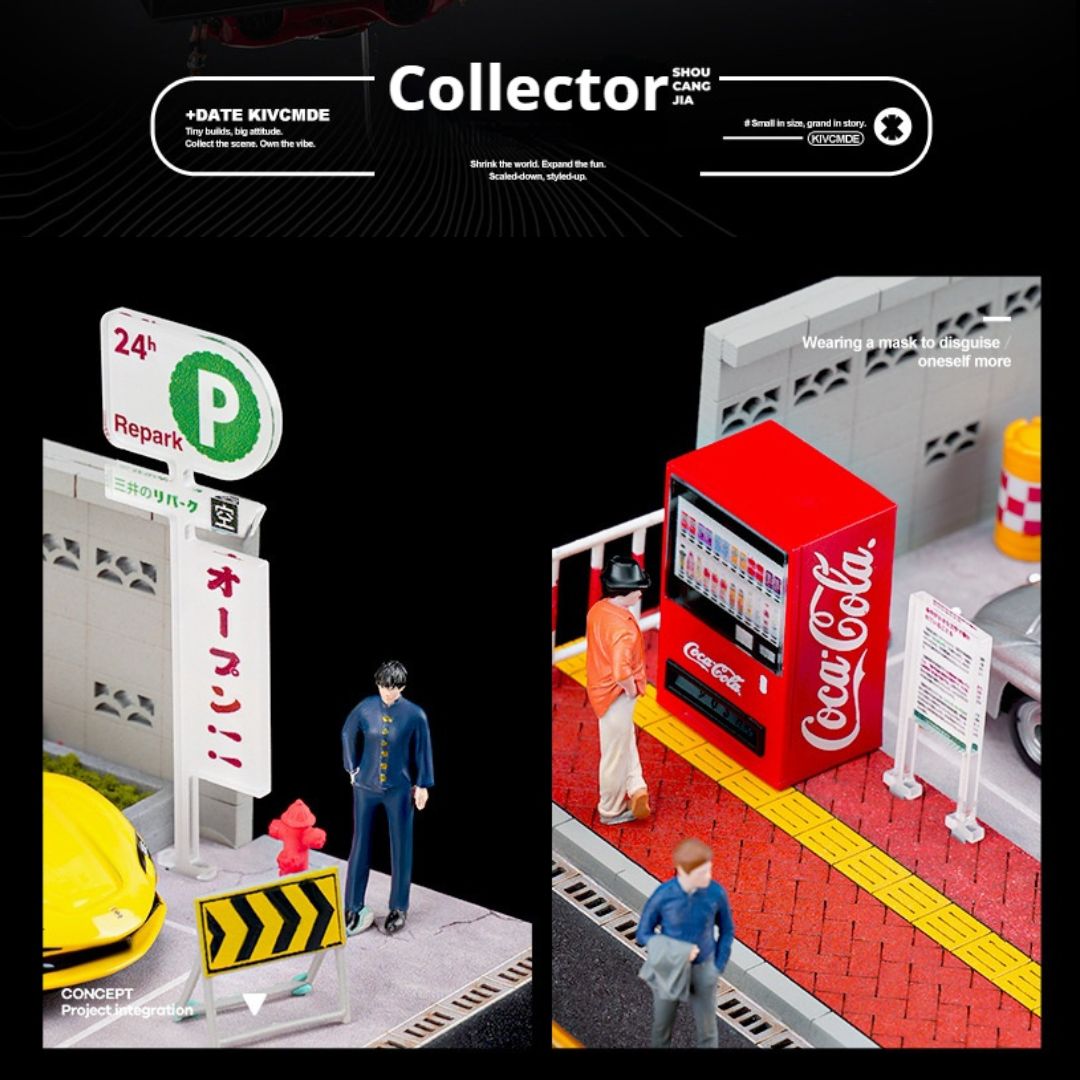 1:64日本の地上駐車場の照明シーン