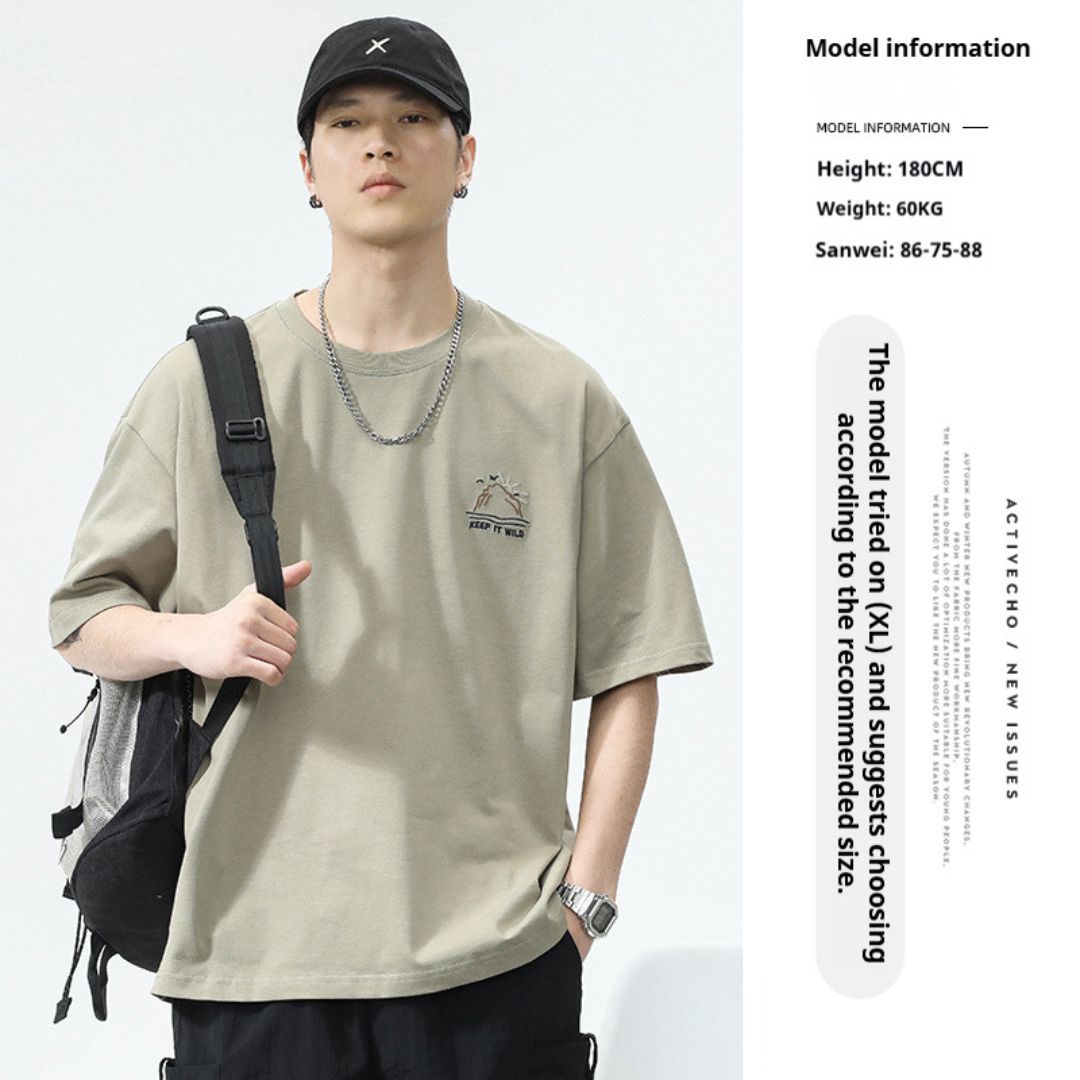 街頭潮男大圖案T卹