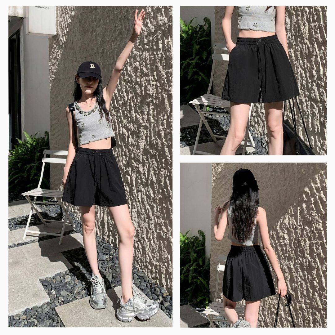 夏季顯瘦寬鬆休閒褲