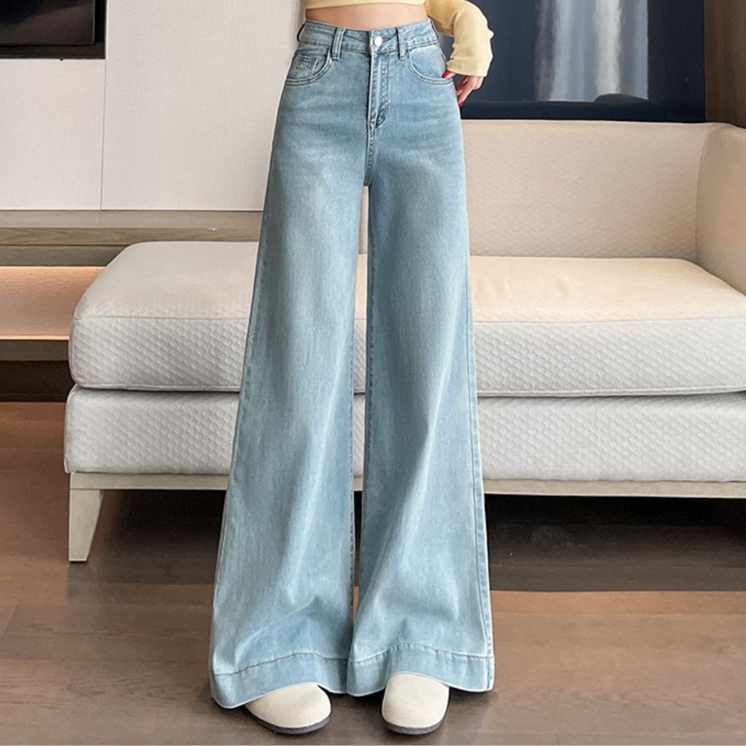 高腰寬鬆喇叭褲