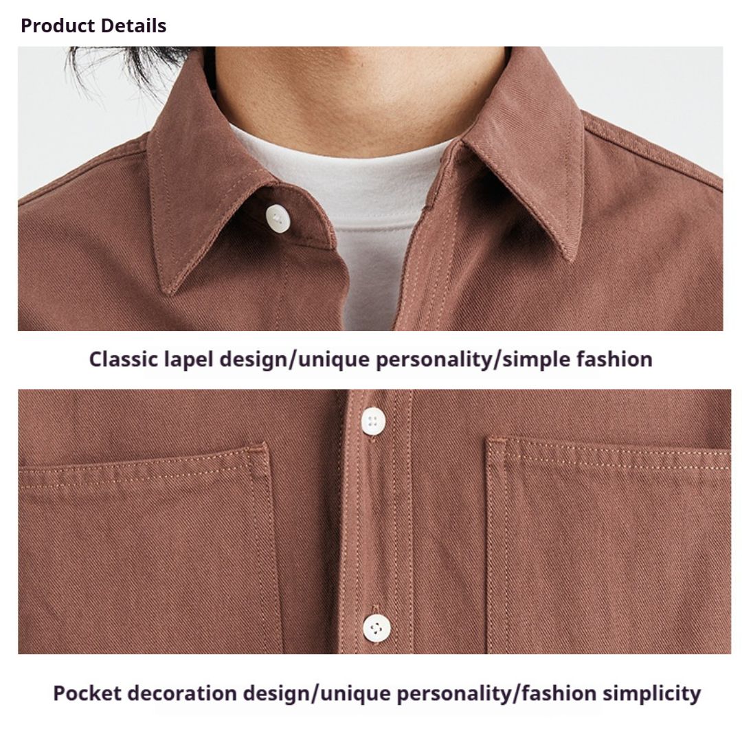 純棉素色雙口袋恤衫