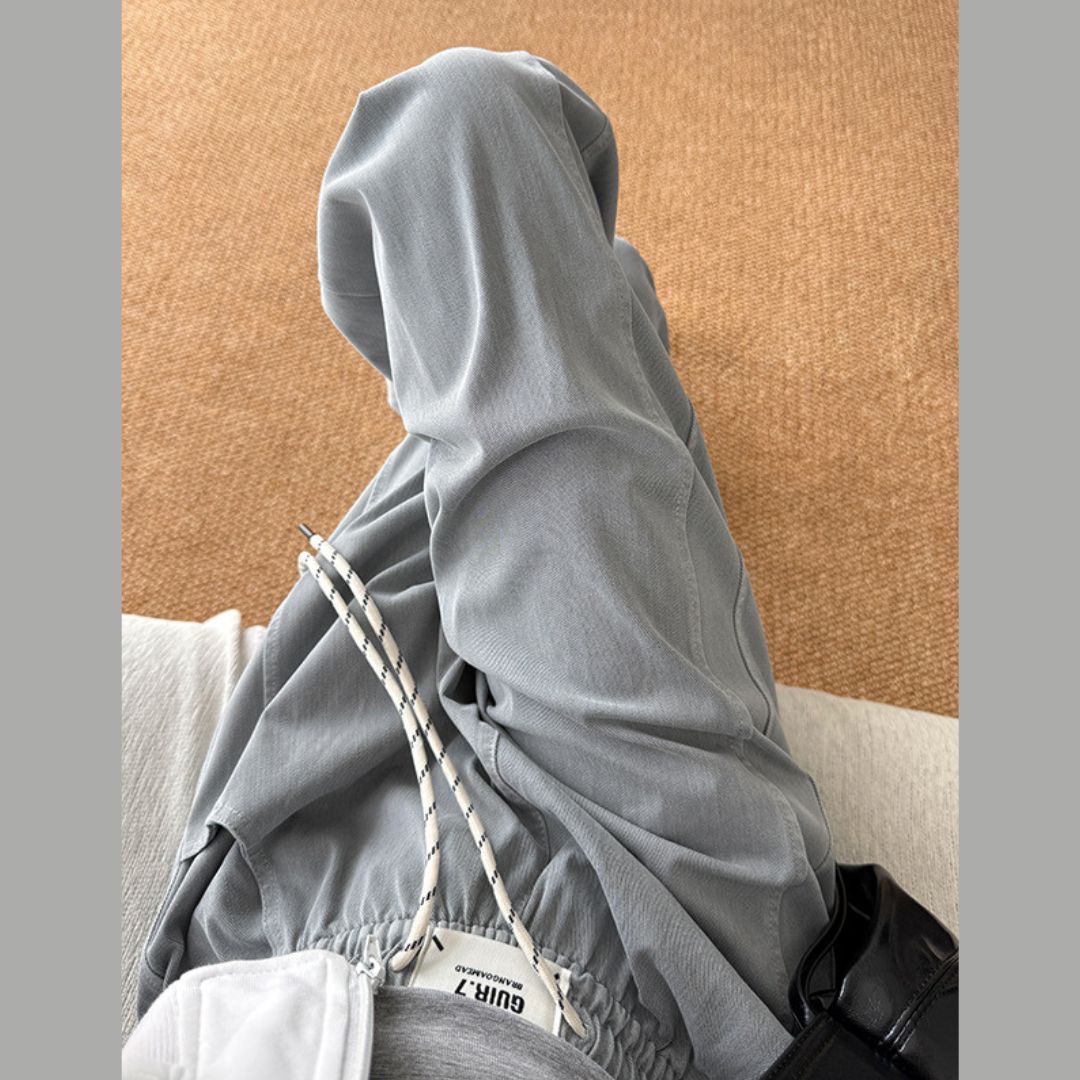 天絲時尚休閒直筒褲