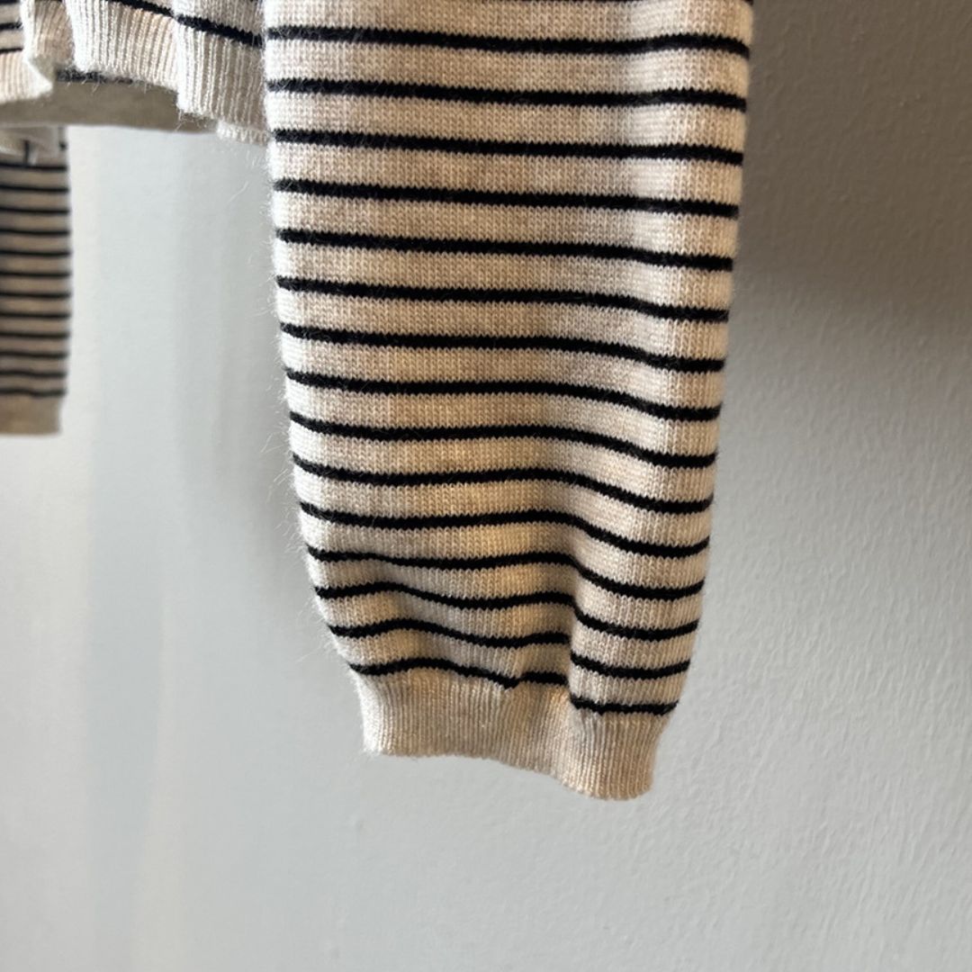 Women's Color-Block Striped Knit Round-Neck Jacket