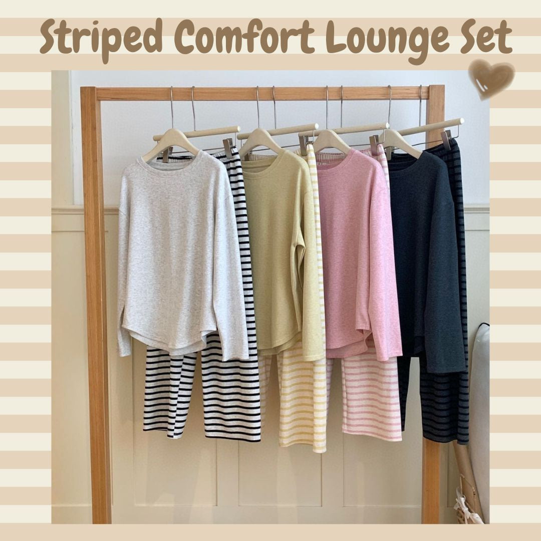 條紋舒適套裝居家服