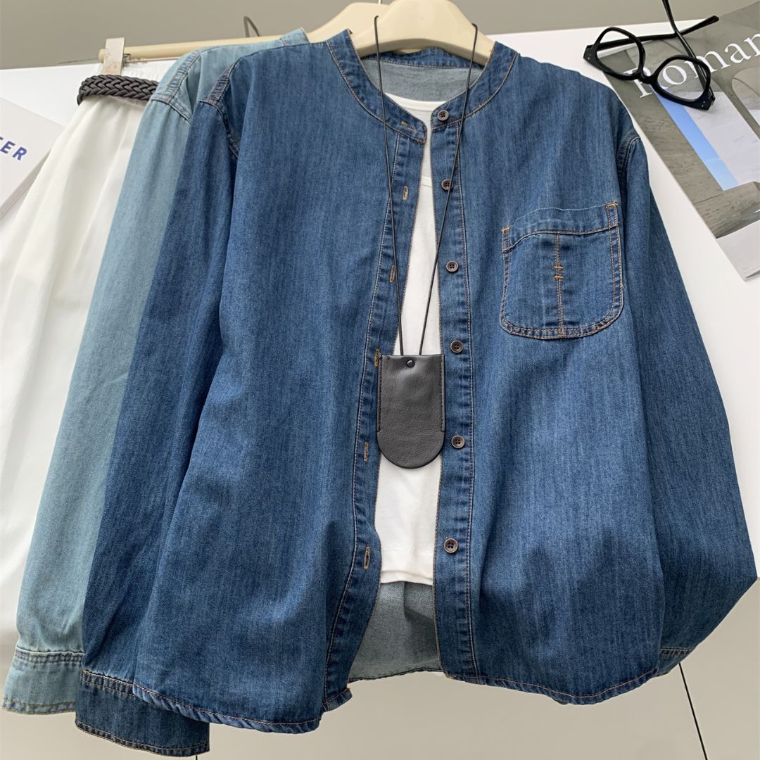 Japanese-Style Vintage Denim Shirt