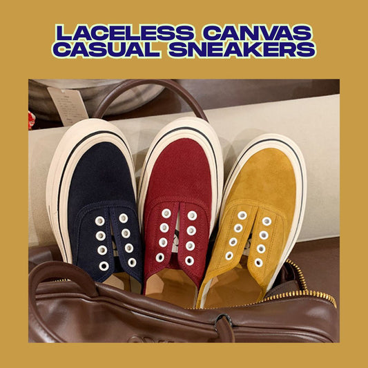 無鞋帶帆布運動休閒鞋