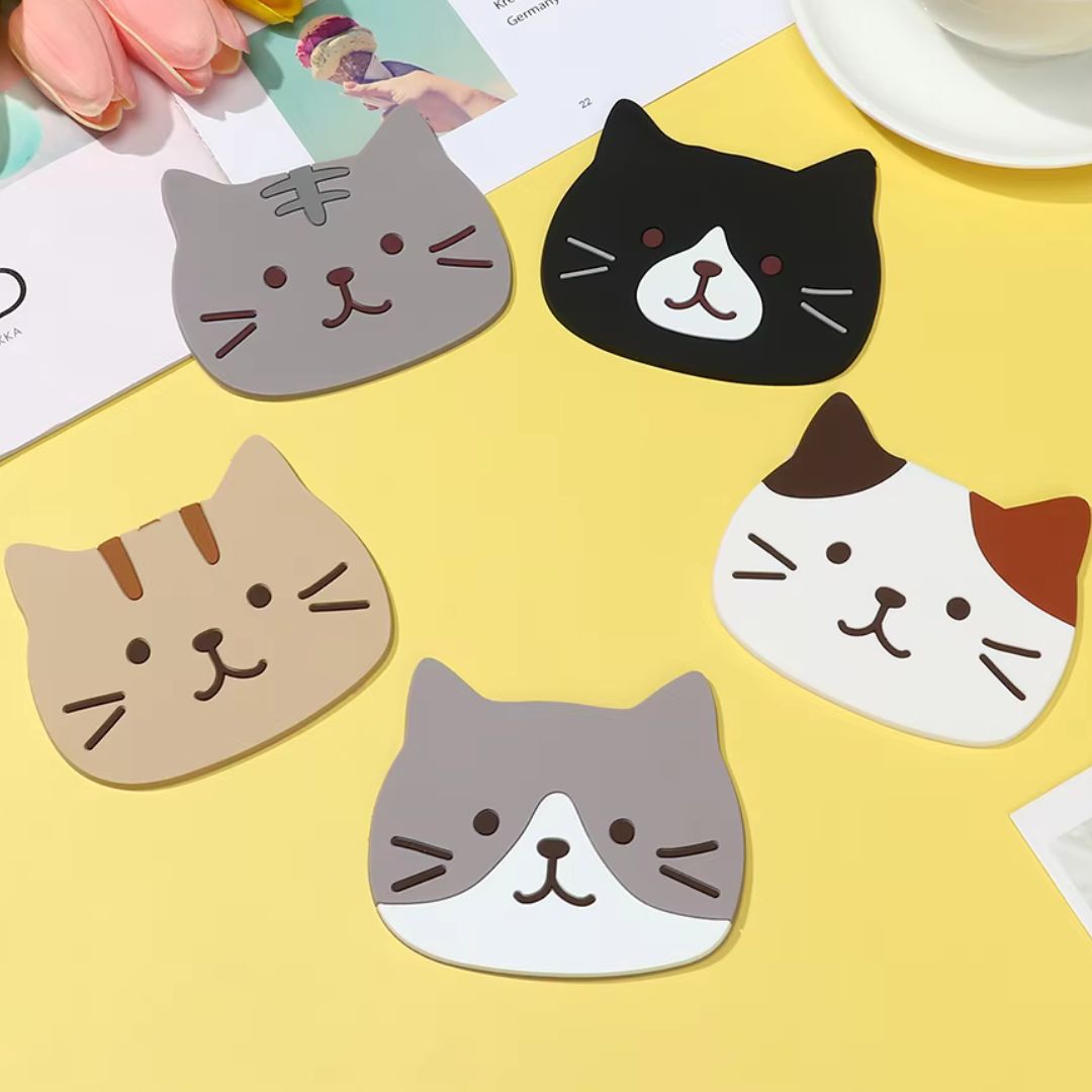 貓咪矽膠杯墊套裝(5 件)