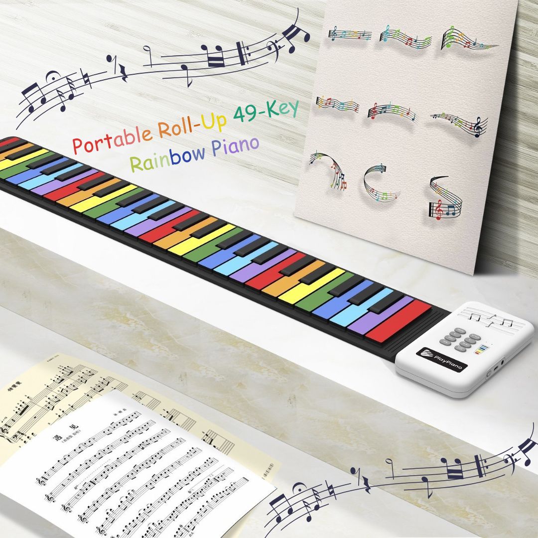 Portable Roll-Up 49-Key Rainbow Piano – Bliss Shop
