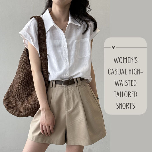 女士休閒高腰西裝短褲