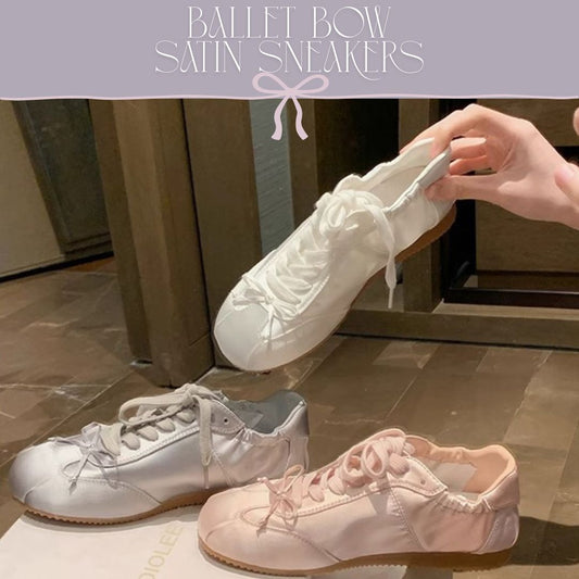 芭蕾蝴蝶結緞面運動鞋