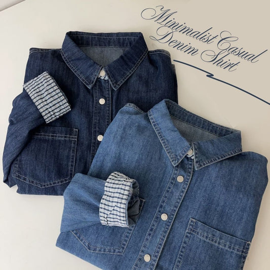 簡約休閒百搭牛仔襯衫