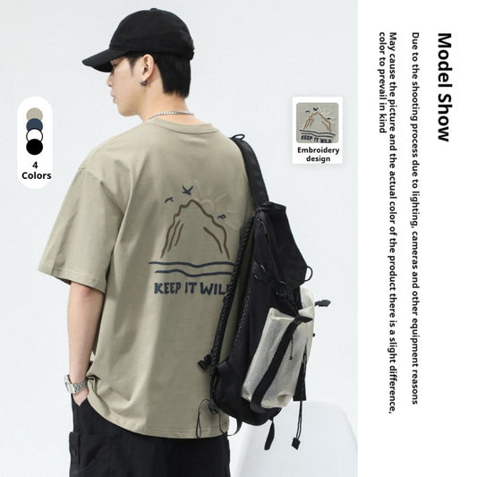 街頭潮男大圖案T卹