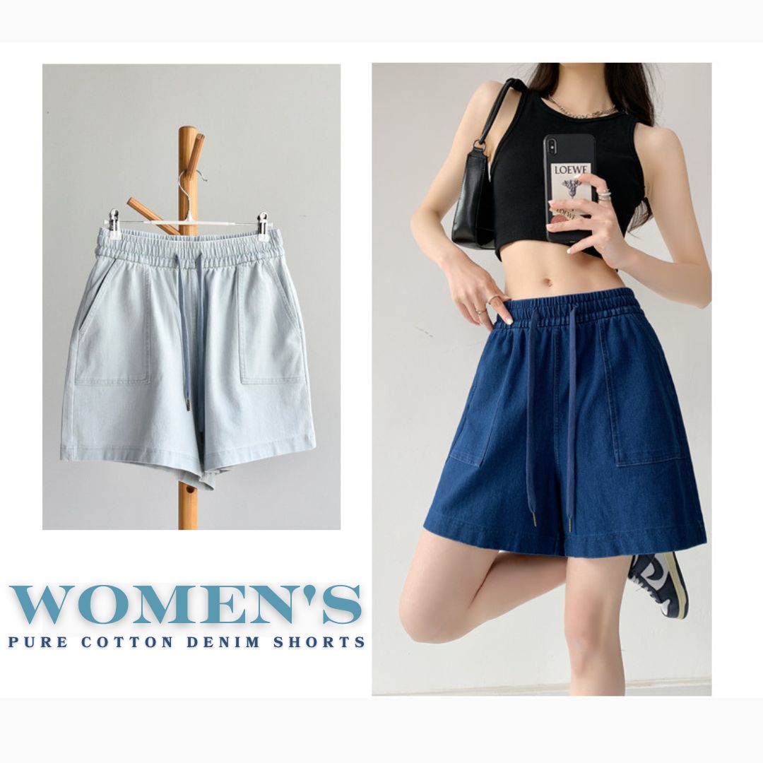 女士純棉牛仔短褲