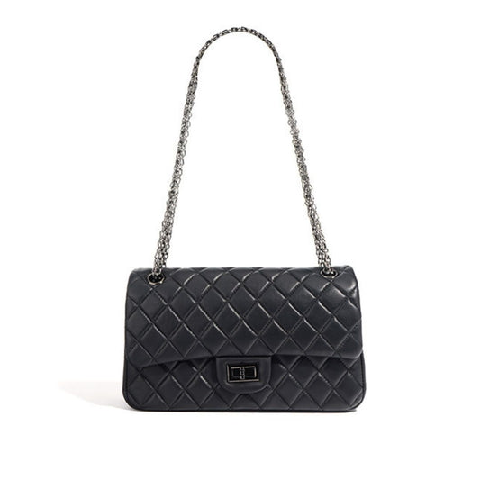 真皮菱格單肩斜孭包