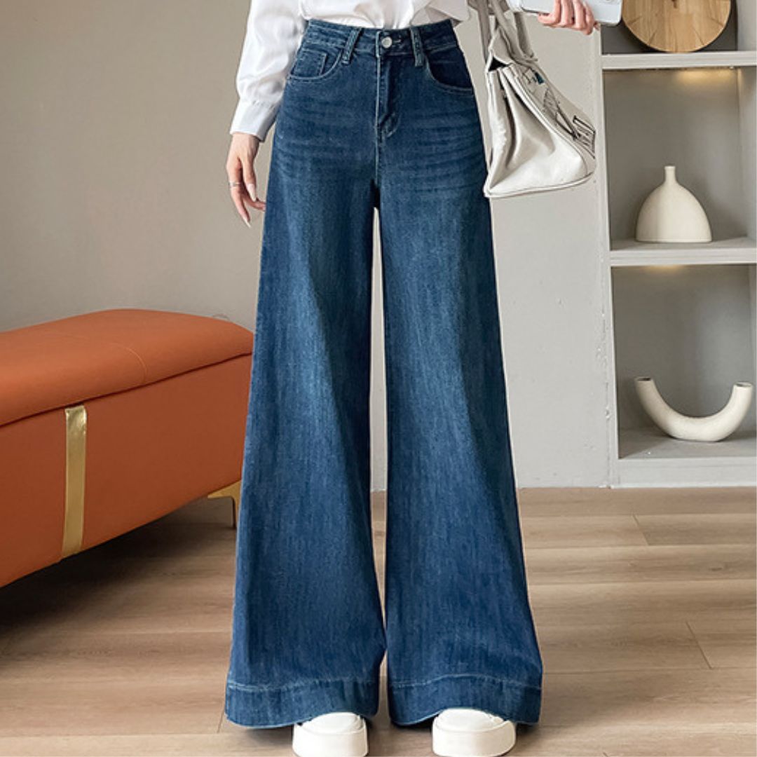 高腰寬鬆喇叭褲