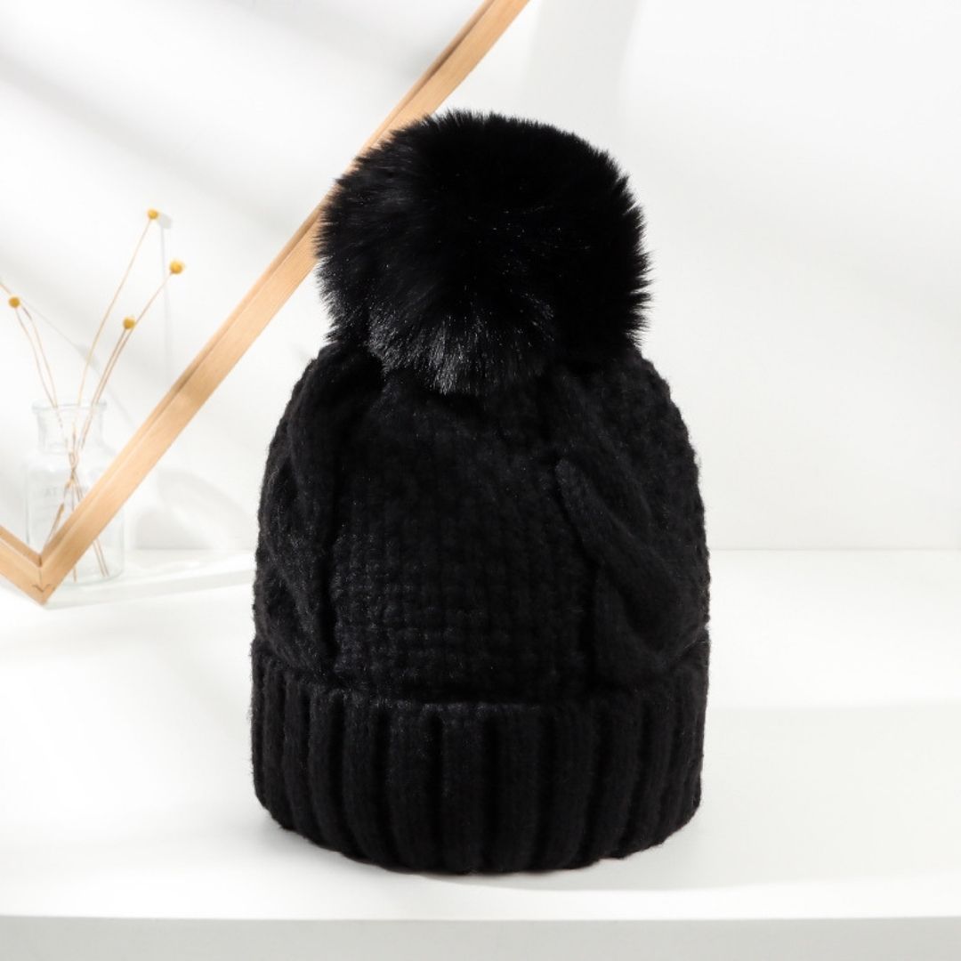 New Winter Pompom Thick Plush Cap