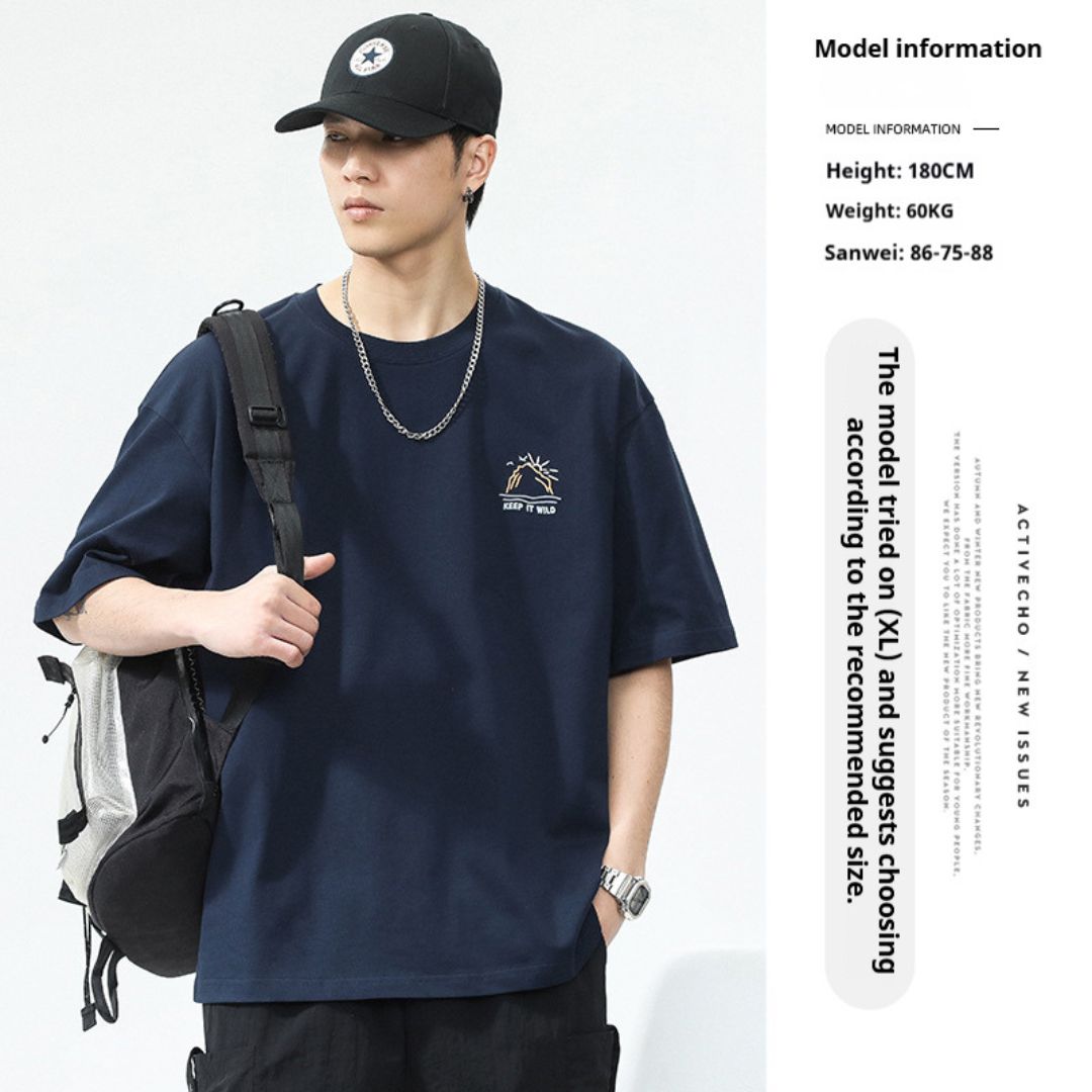 街頭潮男大圖案T卹