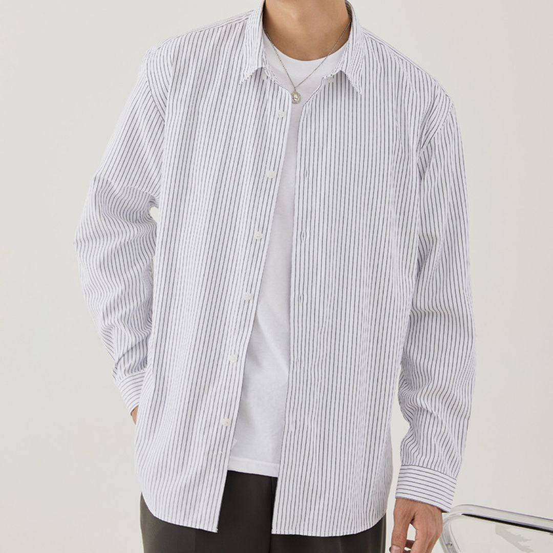 條紋長袖恤衫