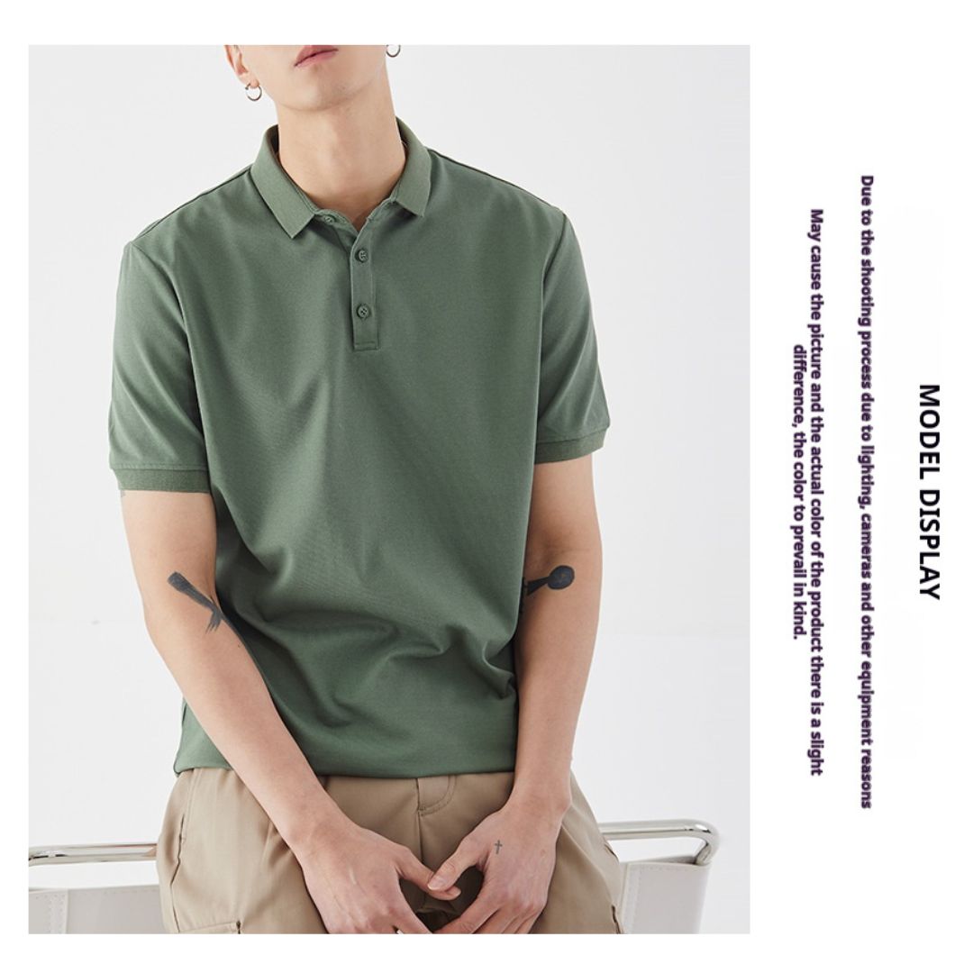 短袖純色翻領T恤