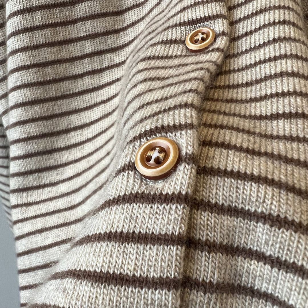 Women's Color-Block Striped Knit Round-Neck Jacket