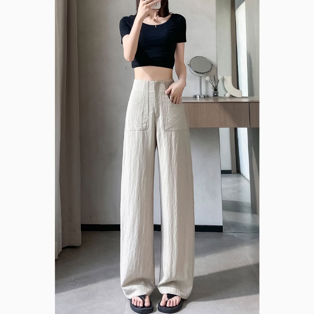 夏季輕薄棉麻冰絲褲