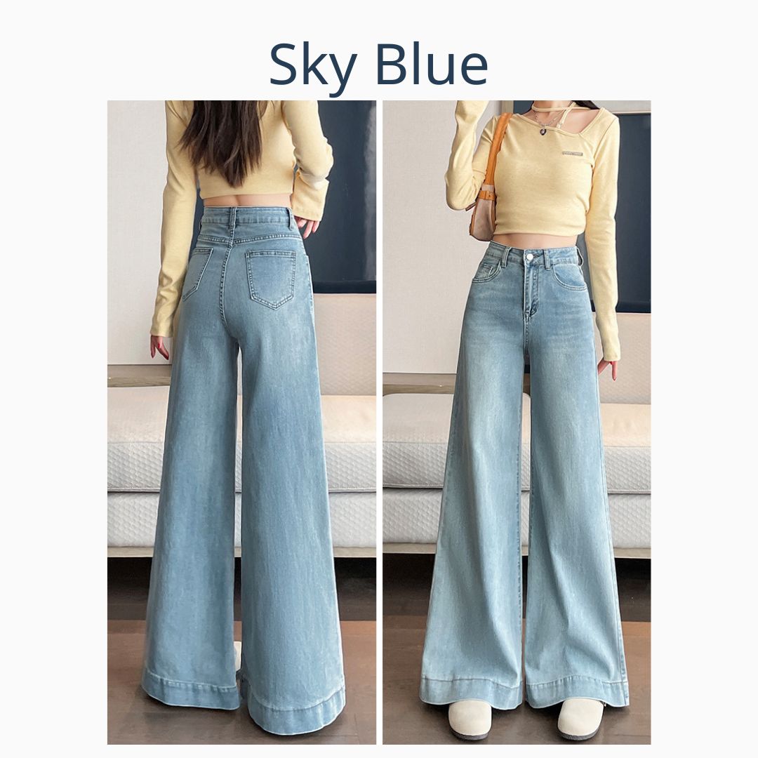 高腰寬鬆喇叭褲