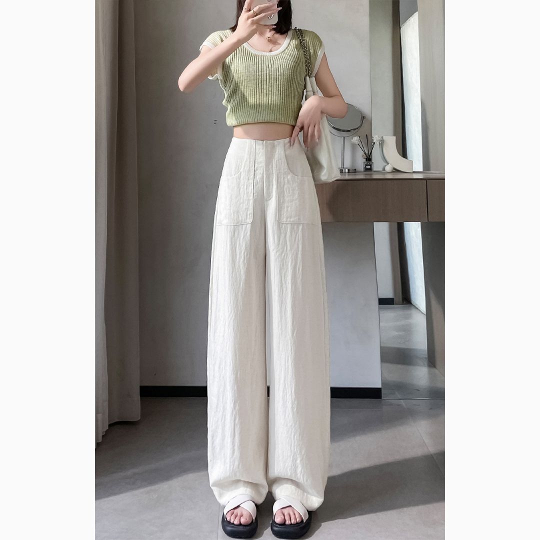 夏季輕薄棉麻冰絲褲