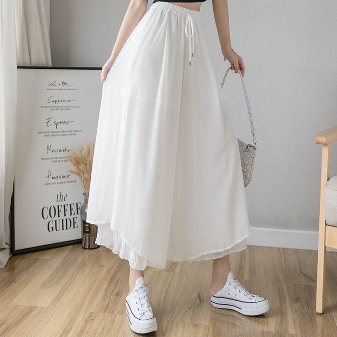 飄逸百褶雪紡褲