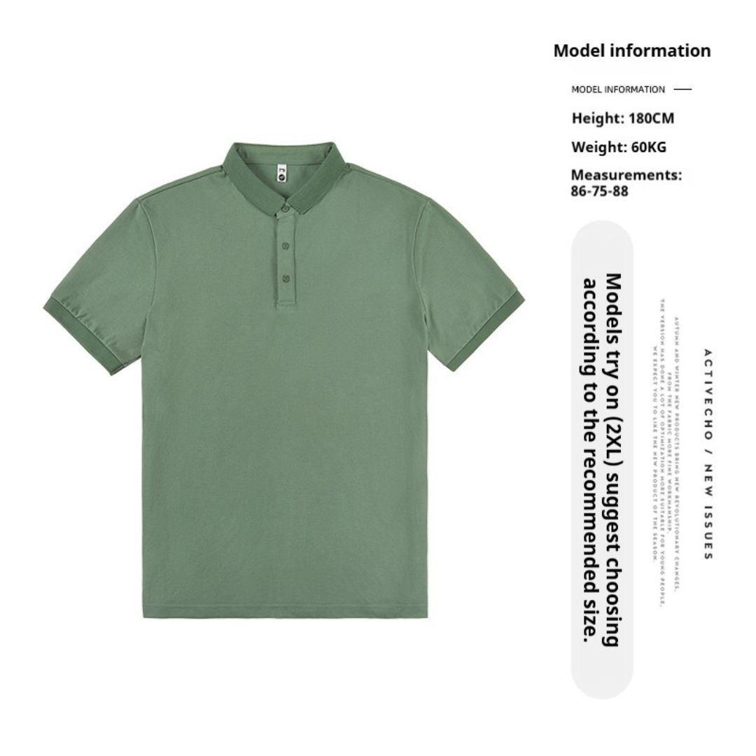 短袖純色翻領T恤