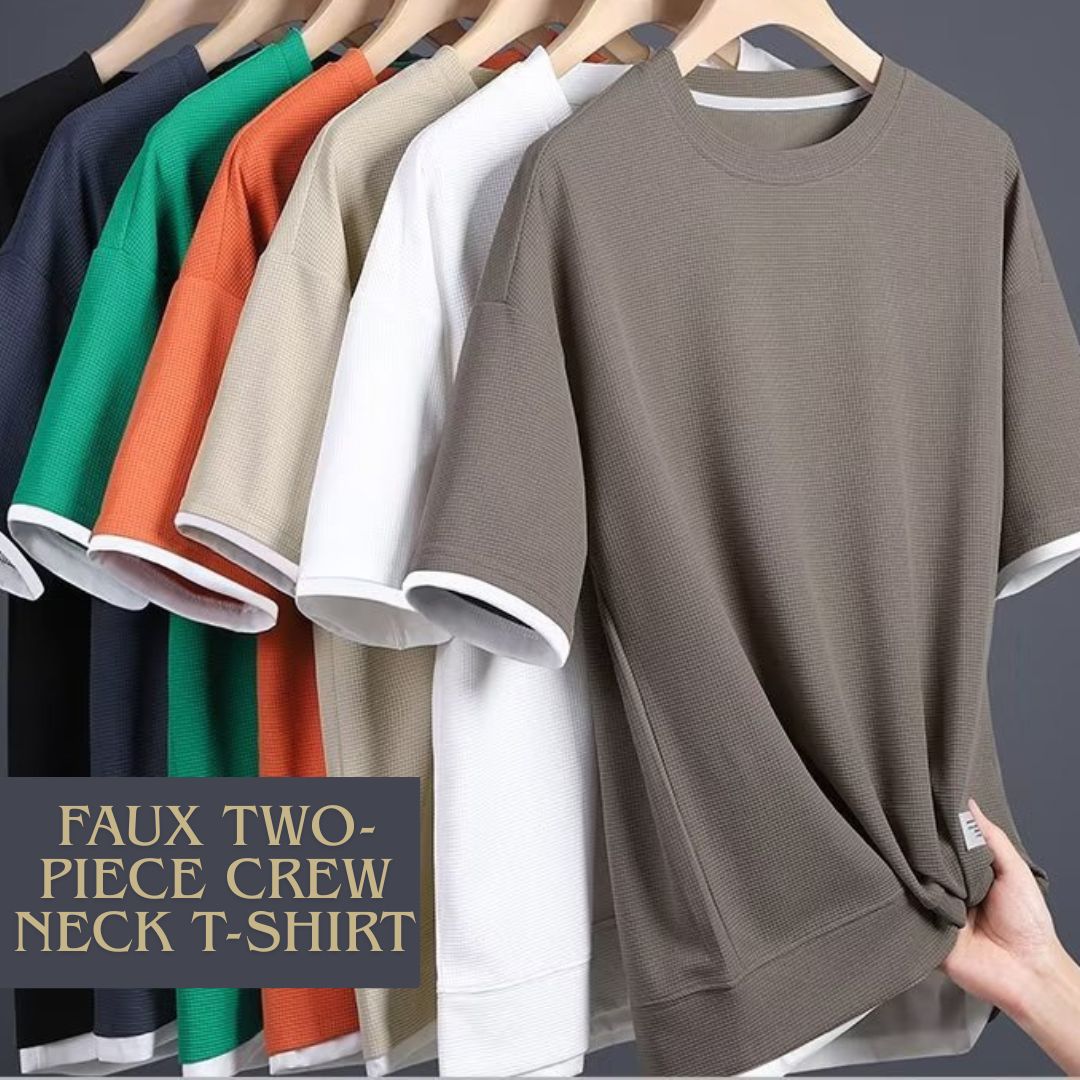 Faux Two-Piece Crew Neck T-Shirt (Min. 2 pcs)