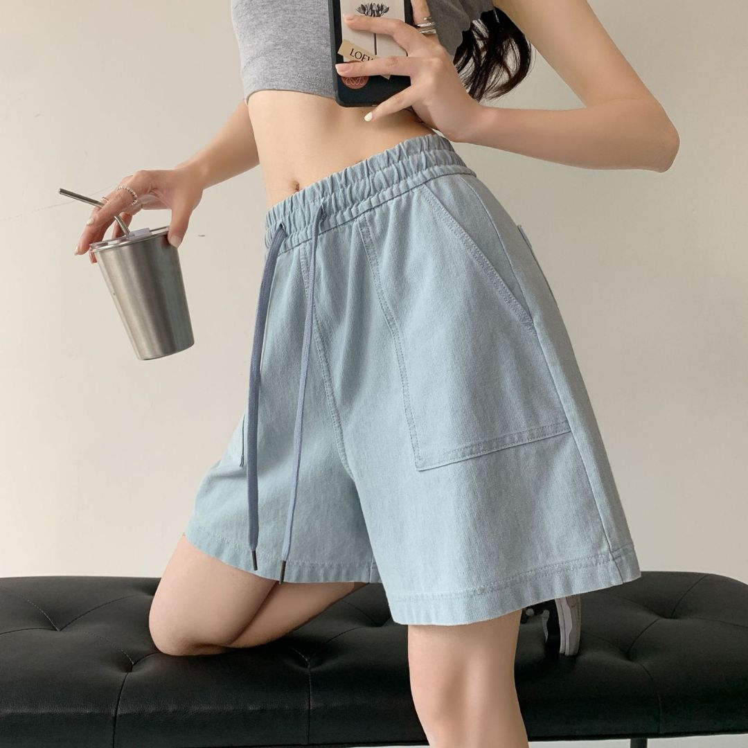 女士純棉牛仔短褲