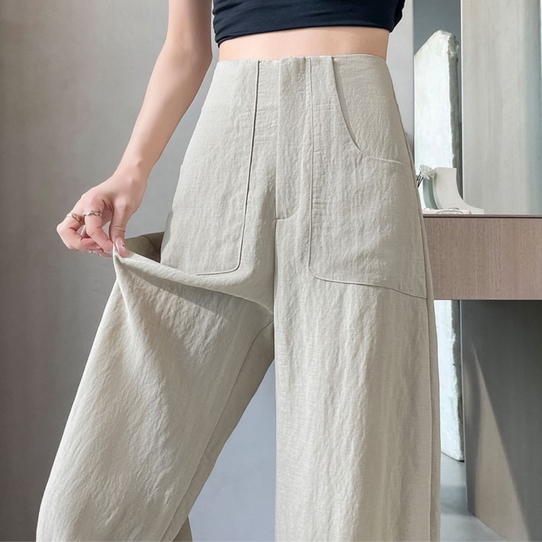 夏季輕薄棉麻冰絲褲