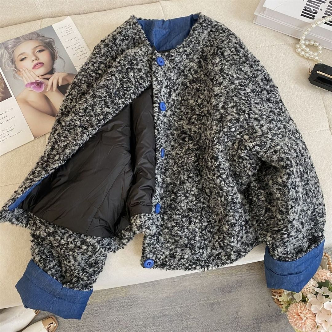 Vintage Color-Block Patchwork Loose Jacket