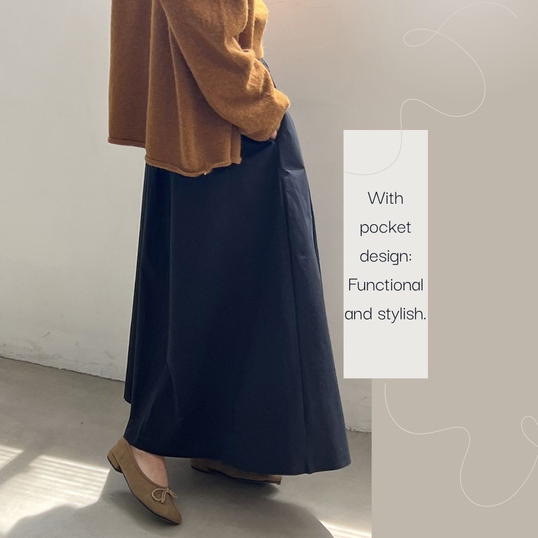 Women's High-Waisted A-Line Umbrella Midi Skirt