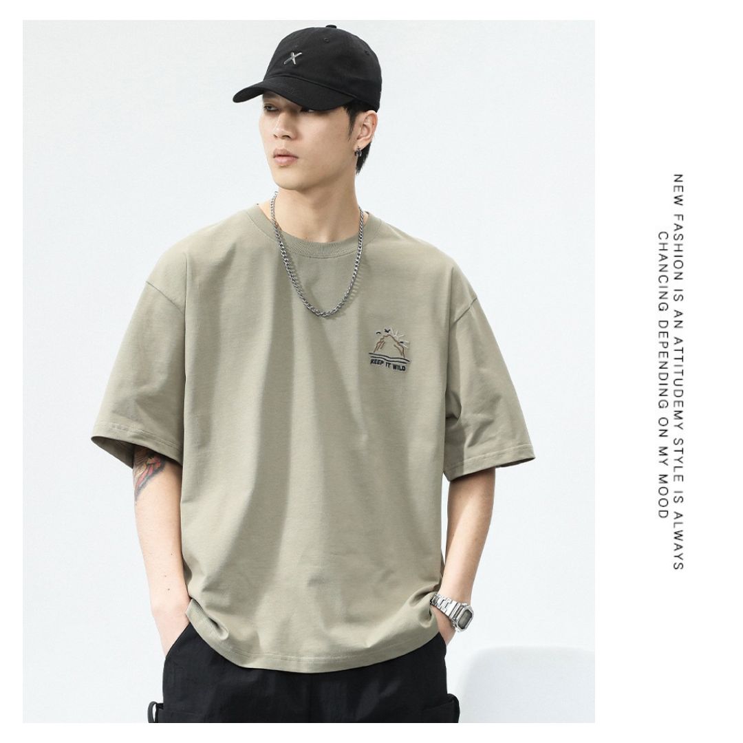 街頭潮男大圖案T卹