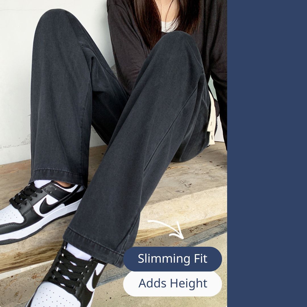 女款闊腿牛仔褲