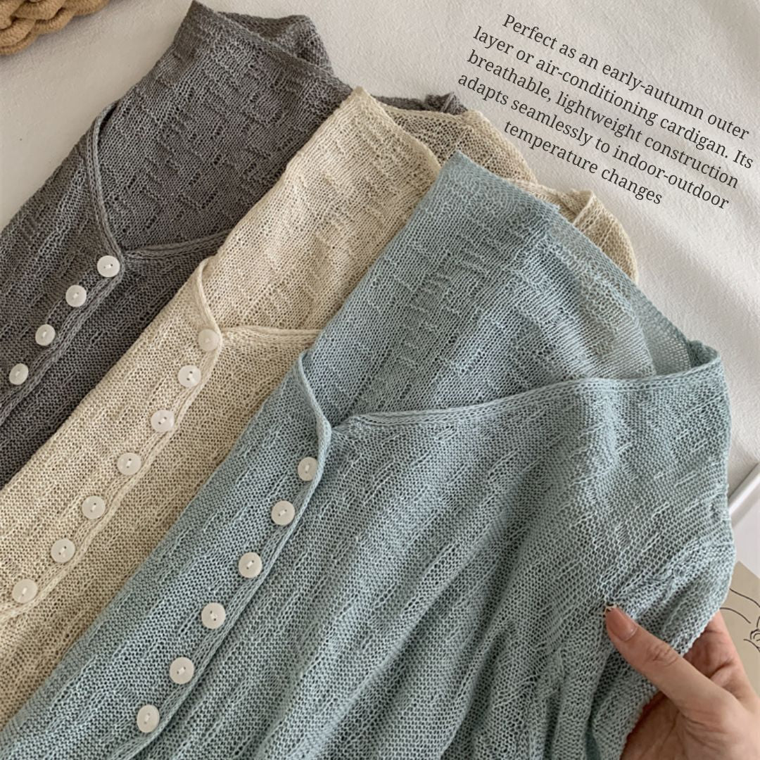 V-Neck Knit Jacket