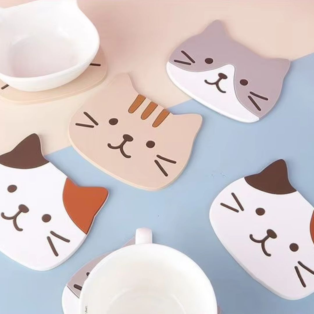 貓咪矽膠杯墊套裝(5 件)