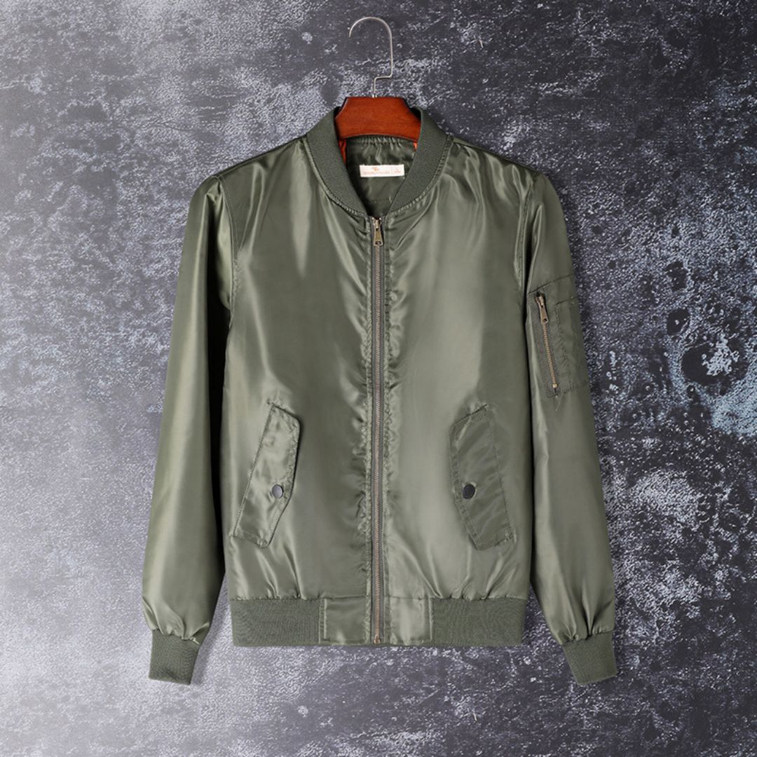 Solid-color Bomber Jacket
