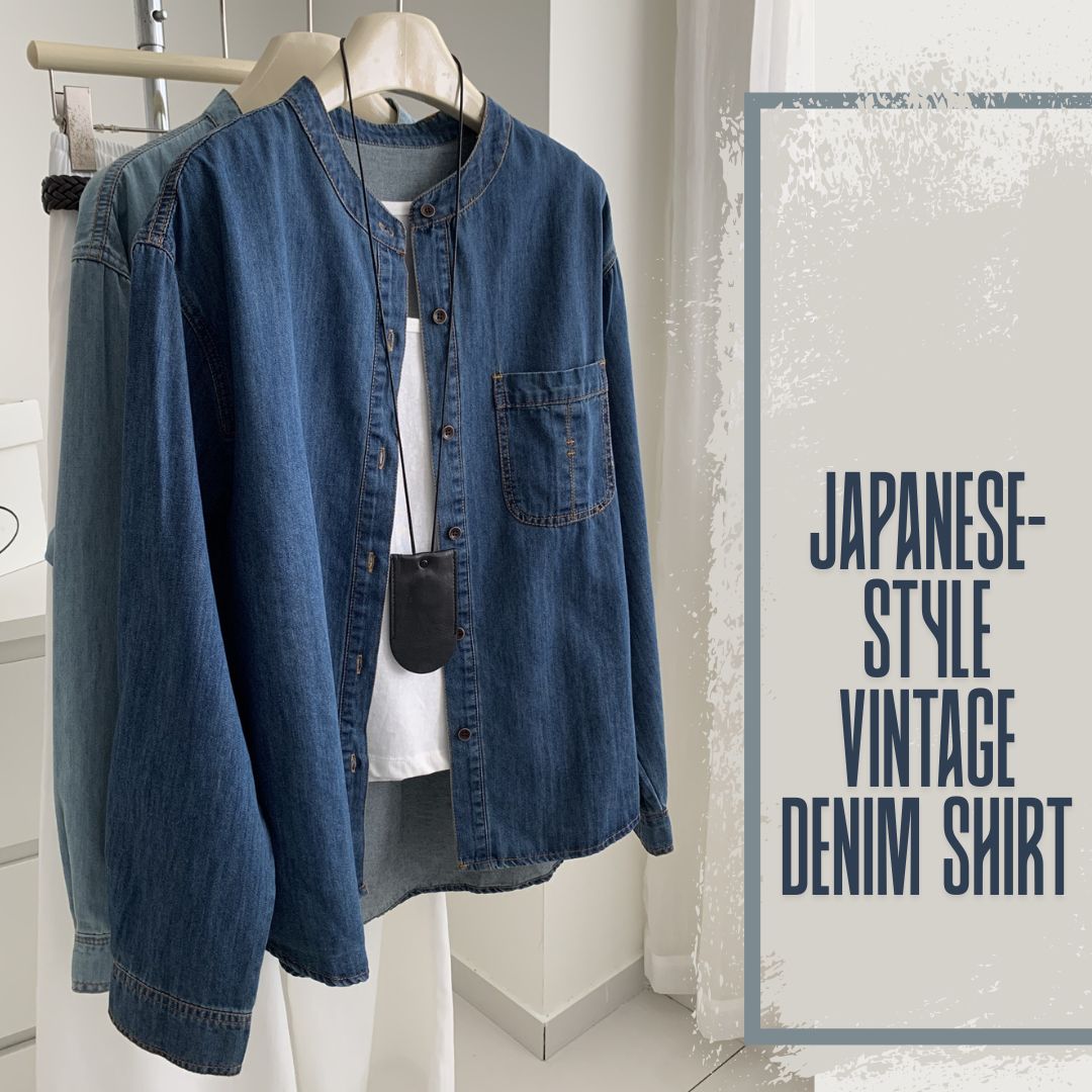 Japanese-Style Vintage Denim Shirt