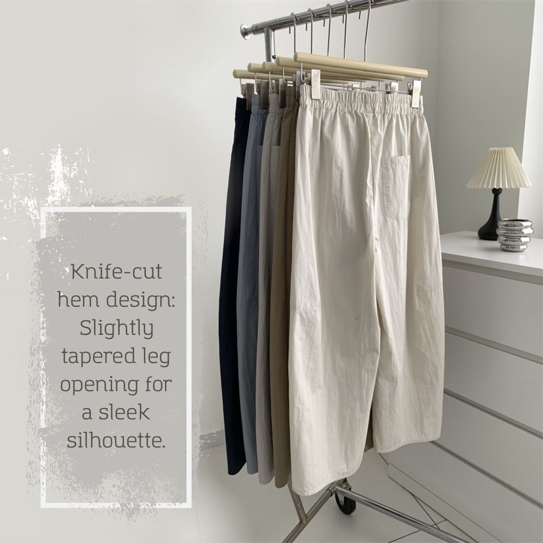 Japanese-Style Vintage Straight-Leg Wide-Cut Cropped Pants