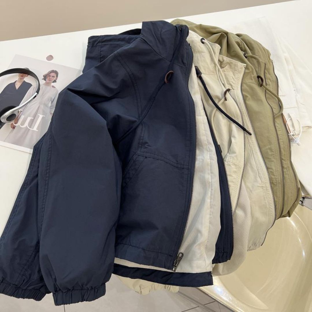 Women's Retro-Style Short-Length Hooded Trench Coat