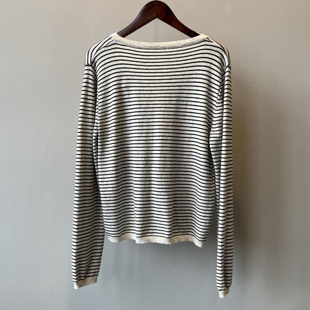 Women's Color-Block Striped Knit Round-Neck Jacket