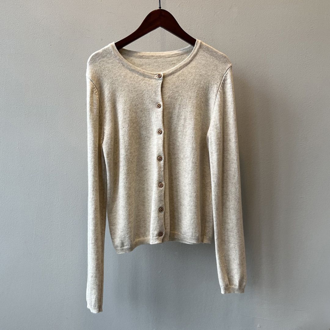Women's Color-Block Striped Knit Round-Neck Jacket