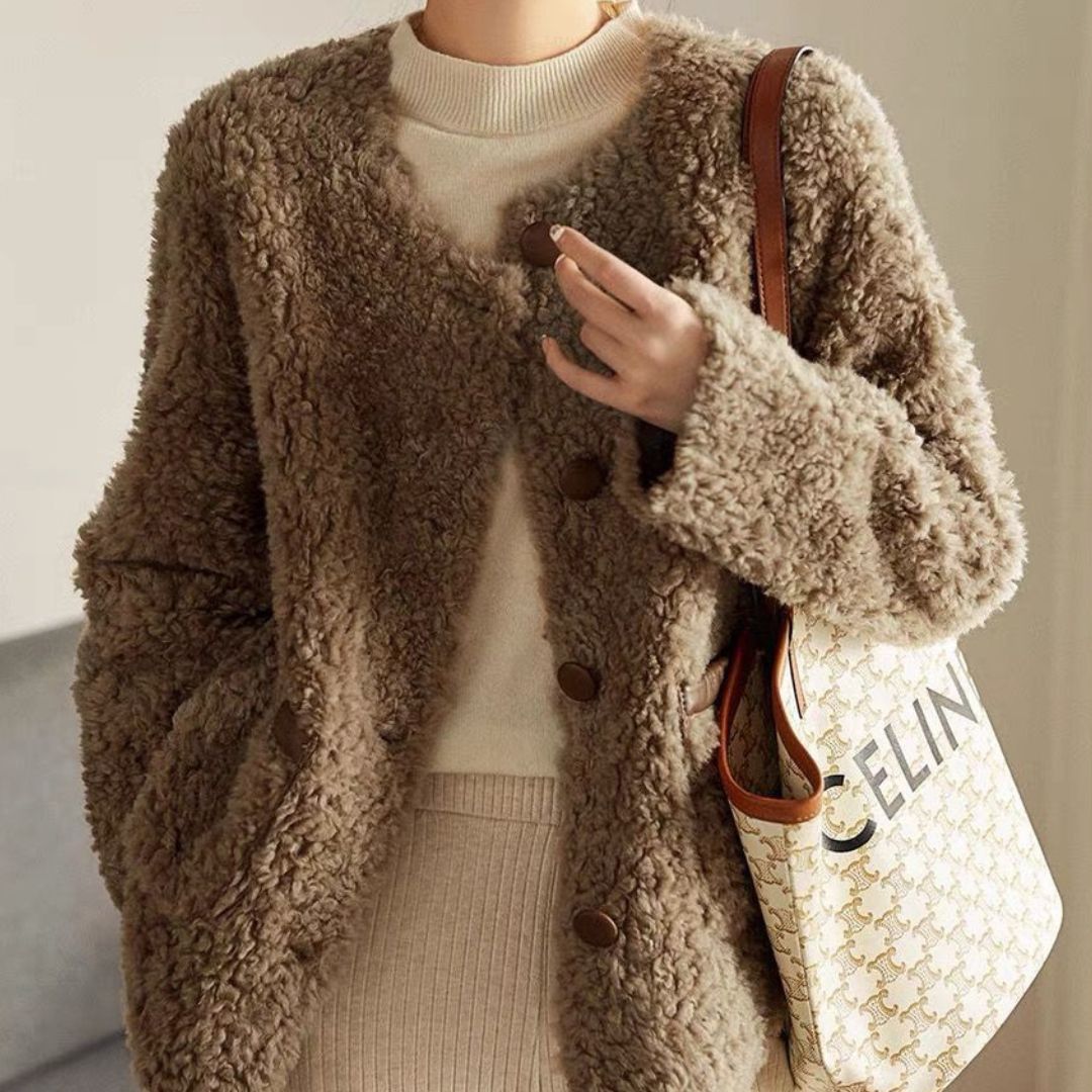 Japanese-Style Textured Fleece Jacket